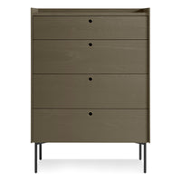 Peek 4 Drawer Dresser in Dark Olive - Angle 1