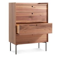 Peek 4 Drawer Dresser in Rustic Walnut - Angle 3