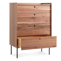 Peek 4 Drawer Dresser in Rustic Walnut - Angle 4