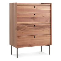 Peek 4 Drawer Dresser in Rustic Walnut - Angle 2