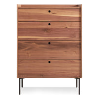 Peek 4 Drawer Dresser in Rustic Walnut - Angle 1