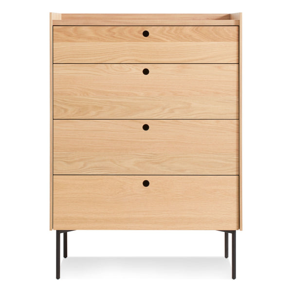 Peek 4 Drawer Dresser in White Oak - Angle 1