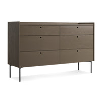 Peek 6 Drawer Dresser in Dark Olive - Angle 4