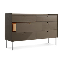Peek 6 Drawer Dresser in Dark Olive - Angle 5