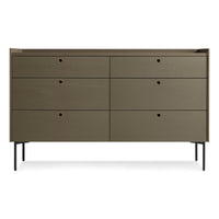 Peek 6 Drawer Dresser in Dark Olive - Angle 1