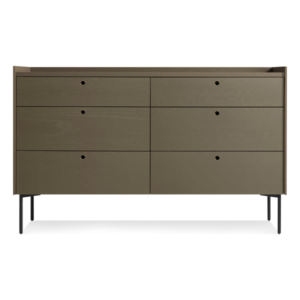 Peek 6 Drawer Dresser in Dark Olive - Angle 1