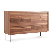 Peek 6 Drawer Dresser in Rustic Walnut - Angle 4