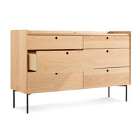 Peek 6 Drawer Dresser in White Oak - Angle 5