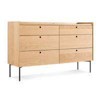Peek 6 Drawer Dresser in White Oak - Angle 4