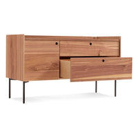 Peek Small Media Stand in Rustic Walnut - Angle 4