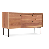 Peek Small Media Stand in Rustic Walnut - Angle 3