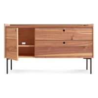 Peek Small Media Stand in Rustic Walnut - Angle 2