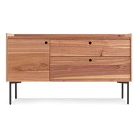 Peek Small Media Stand in Rustic Walnut - Angle 1