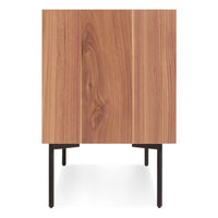 Peek Small Media Stand in Rustic Walnut - Angle 5