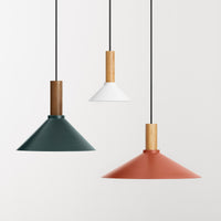 Emblem Medium Pendant Light in Black / Walnut - Angle 9