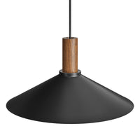 Emblem Large Pendant Light in Black / Walnut - Angle 4