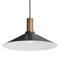 Emblem Large Pendant Light in Black / Walnut - Angle 5