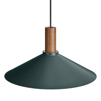 Emblem Large Pendant Light in Navy Green / Walnut - Angle 2