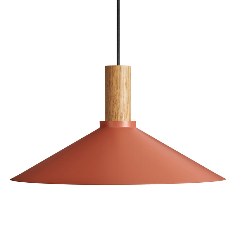 Emblem Large Pendant Light in Tomato / White Oak