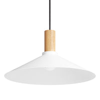 Emblem Large Pendant Light in White / White Oak - Angle 5
