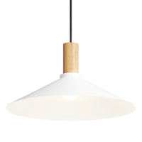 Emblem Large Pendant Light in White / White Oak - Angle 6
