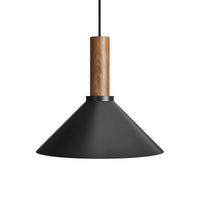 Emblem Medium Pendant Light in Black / Walnut - Angle 1