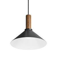 Emblem Medium Pendant Light in Black / Walnut - Angle 4