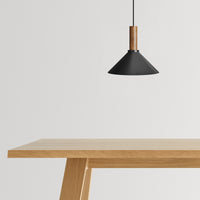 Emblem Medium Pendant Light in Black / Walnut - Angle 8