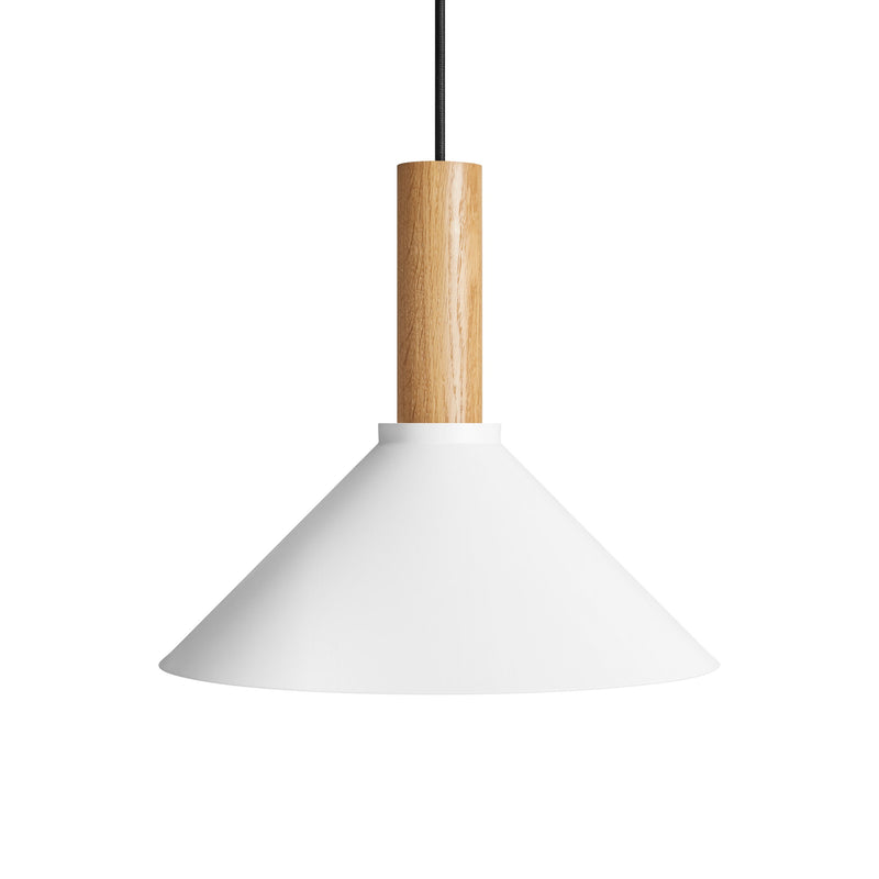 Emblem Medium Pendant Light in White / White Oak