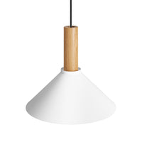 Emblem Medium Pendant Light in White / White Oak - Angle 3