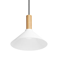 Emblem Medium Pendant Light in White / White Oak - Angle 4