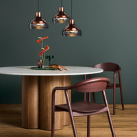 4/4 Round Dining Table in Marble / White Oak - Angle 2