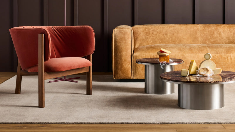 All In Lounge Chair in Tomato Velvet
