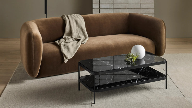 Bustle 101" Sofa in Coffee Velvet