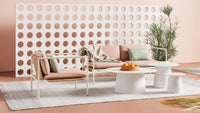 Dog Days Outdoor 2 Seat Sofa in Sunbrella Blush - Angle 11