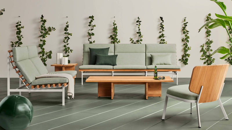 Perch Outdoor 3 Seat Sofa in Sunbrella Haze - Angle 2