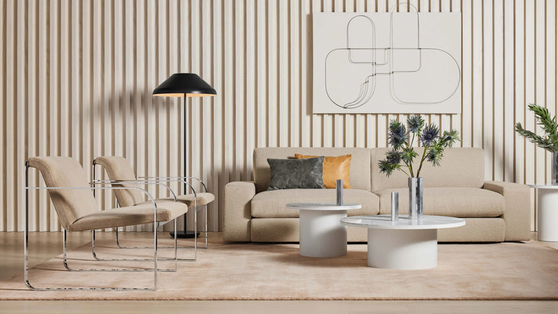 Skald Lounge Chair in Stone Velvet