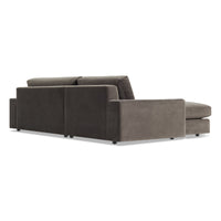 Esker Sofa with Chaise in Storm Velvet - Angle 6
