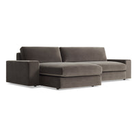 Esker Sofa with Chaise in Storm Velvet - Angle 3