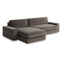 Esker Sofa with Chaise in Storm Velvet - Angle 4
