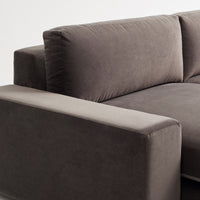 Esker Sofa with Chaise in Storm Velvet - Angle 8