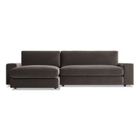 Esker Sofa with Chaise in Storm Velvet - Angle 1