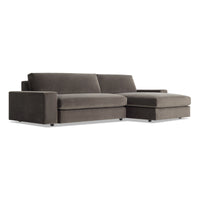 Esker Sofa with Chaise in Storm Velvet - Angle 3