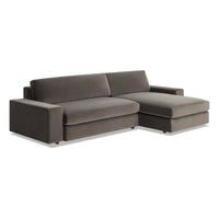 Esker Sofa with Chaise in Storm Velvet - Angle 4