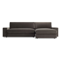 Esker Sofa with Chaise in Storm Velvet - Angle 1