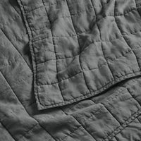 Ester Linen Quilt Set in Charcoal - Angle 7