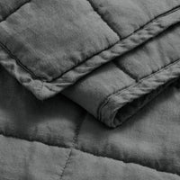Ester Linen Quilt Set in Charcoal - Angle 6
