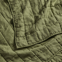Ester Linen Quilt Set in Loden Green - Angle 7