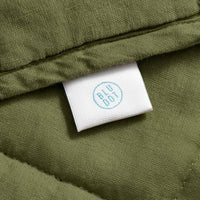 Ester Linen Quilt Set in Loden Green - Angle 10