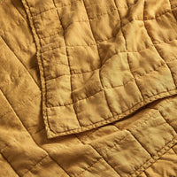 Ester Linen Quilt Set in Mustard - Angle 7